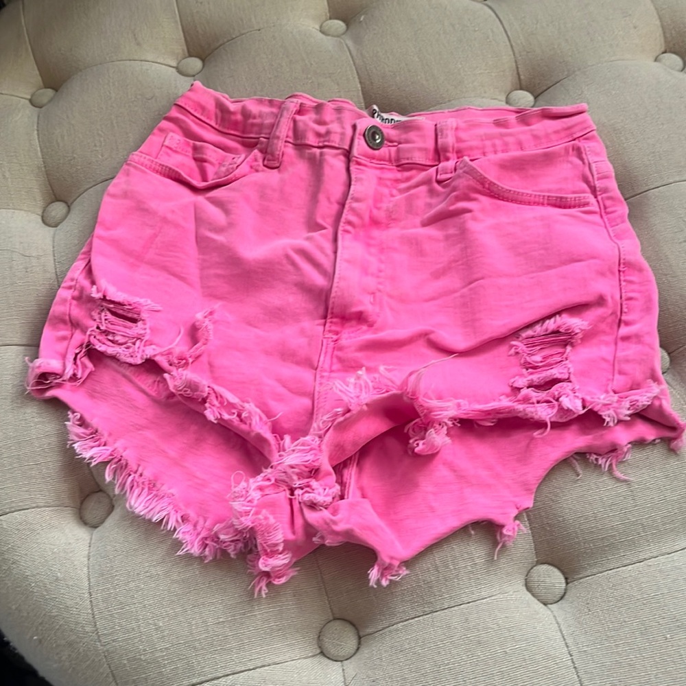 Kids Aphrodite Neon pink  jean shorts size L great condition